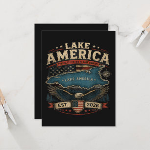 Lake America USA Zuvor Lustig Patriotisch Einladung
