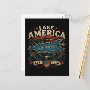 Lake America USA Zuvor Lustig Patriotisch Feiertagspostkarte