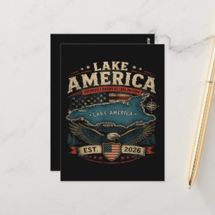 Lake America USA Zuvor Lustig Patriotisch Postkarte