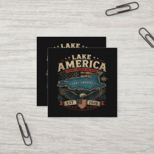 Lake America USA Zuvor Lustig Patriotisch Quadratische Visitenkarte