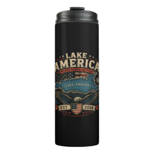 Lake America USA Zuvor Lustig Patriotisch Thermosbecher