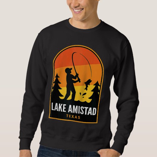 Lake Amistad Texas Fishing Raglan Sweatshirt (Vorderseite)