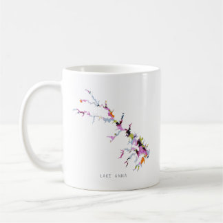 Lake Anna Silhouette Karte Kaffee Tasse