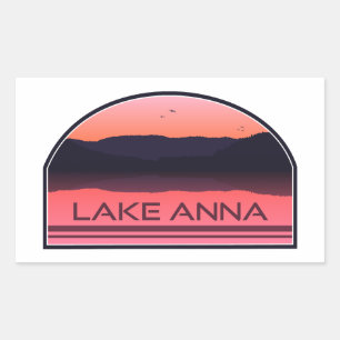 Lake Anna Virginia Red Sunrise Rechteckiger Aufkleber