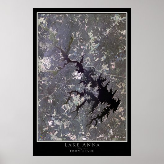 Lake Anna Virginia Satellite Poster Karte (Vorne)