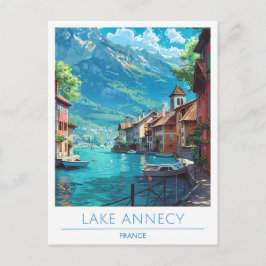 Lake Annecy France Vintage Travel Postkarte