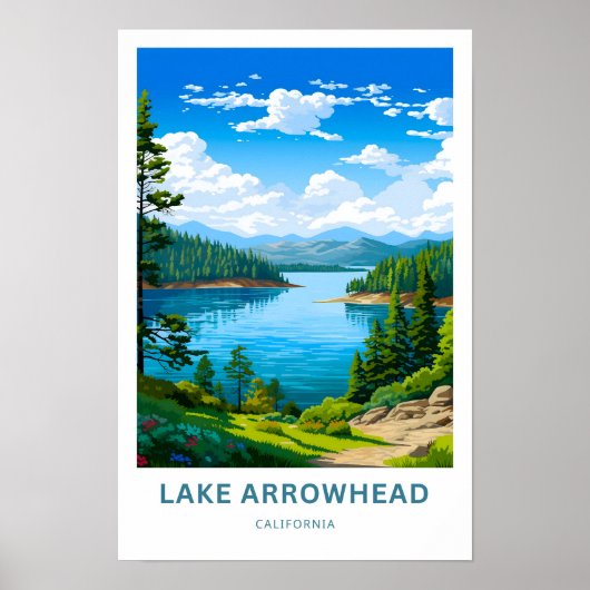 Lake Arrowhead California Travel Print Poster (Vorne)