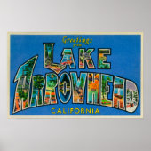 Lake Arrowhead, Kalifornien - Große Briefmarkensze Poster (Vorne)