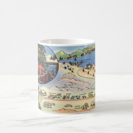 Lake Arrowhead Karte Kaffeetasse (Mittel)