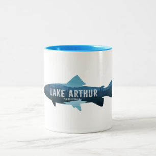 Lake Arthur Pennsylvania Fisch Zweifarbige Tasse