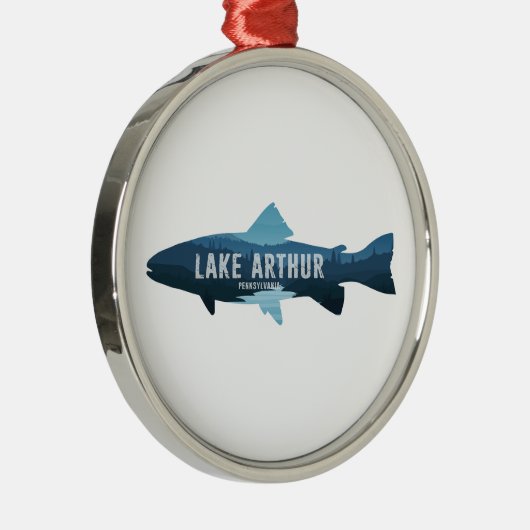Lake Arthur Pennsylvania Fish Ornament Aus Metall (Rechts)