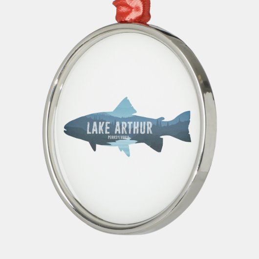 Lake Arthur Pennsylvania Fish Ornament Aus Metall (Links)