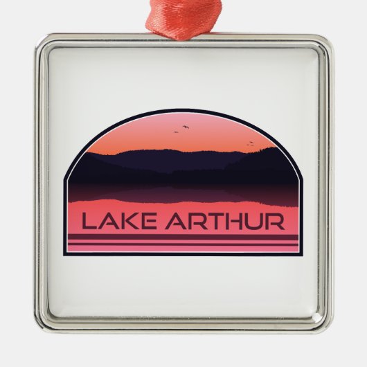 Lake Arthur Pennsylvania Red Sunrise Ornament Aus Metall (Vorne)