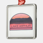 Lake Arthur Pennsylvania Red Sunrise Ornament Aus Metall (Links)