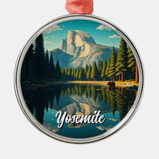 Lake at Yosemite National Park Halbedom Ornament Aus Metall (Vorne)