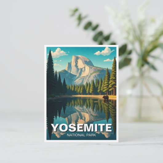Lake at Yosemite National Park Halbedom Postkarte (Stehend Vorderseite)