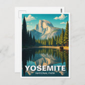 Lake at Yosemite National Park Halbedom Postkarte (Vorne/Hinten)