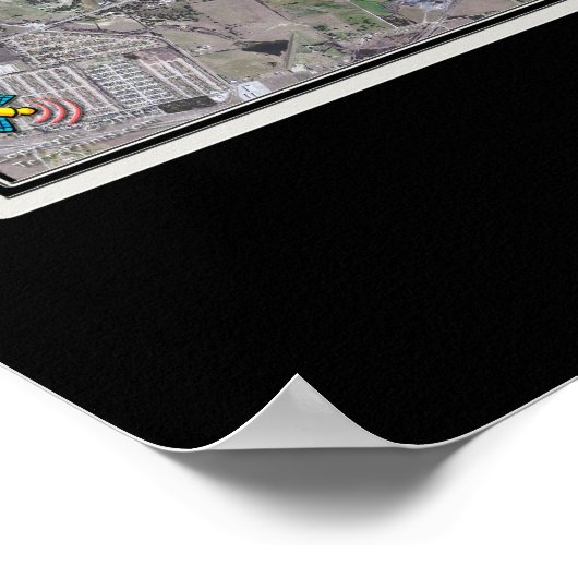 Lake Belton Texas Satellite Poster Karte (Ecke)