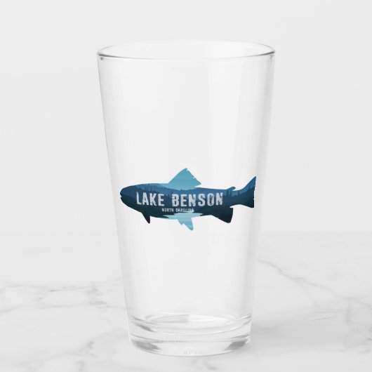 Lake Benson North Carolina Fisch Glas (Vorderseite)