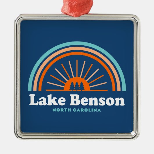 Lake Benson North Carolina Rainbow Ornament Aus Metall (Vorne)