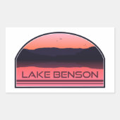 Lake Benson North Carolina Red Sunrise Rechteckiger Aufkleber (Vorderseite)