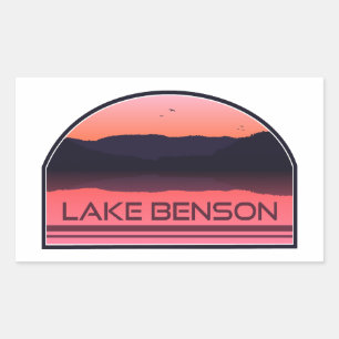 Lake Benson North Carolina Red Sunrise Rechteckiger Aufkleber