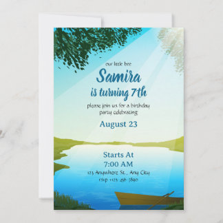 Lake Birthday invitation template River bday Einladung