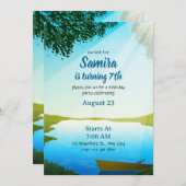 Lake Birthday invitation template River bday Einladung (Vorne/Hinten)