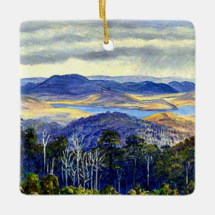 Lake Biwa, Japan, feine Kunstmalerei, Keramikornament