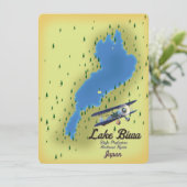 Lake Biwa Japan Landkarte (Stehend Vorderseite)