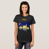 Lake Bled Church Spiegelung Blau Reise T-Shirt (Vorne ganz)