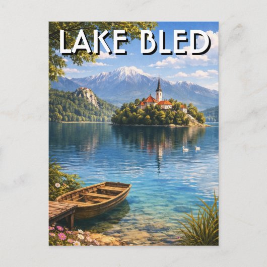 Lake Bled Slovenia Postkarte (Vorderseite)