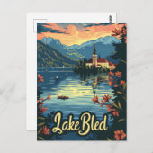 Lake Bled Slovenien Postkarte (Vorne/Hinten)