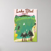 Lake Bled Vintages Reiseplakat Slowenien Leinwanddruck (Vorderseite)