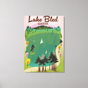 Lake Bled Vintages Reiseplakat Slowenien Leinwanddruck