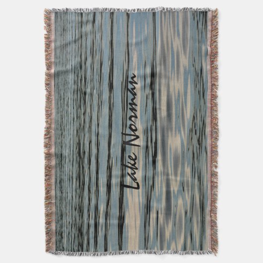 Lake Blue Beige Black Customizable Decke (Vorderseite Vertikal)