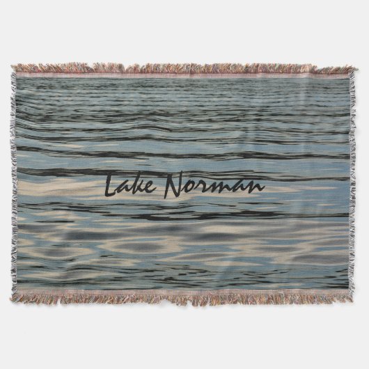 Lake Blue Beige Black Customizable Decke (Vorderseite)