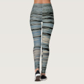 Lake Blue Beige Black Customizable Leggings (Rückseite)