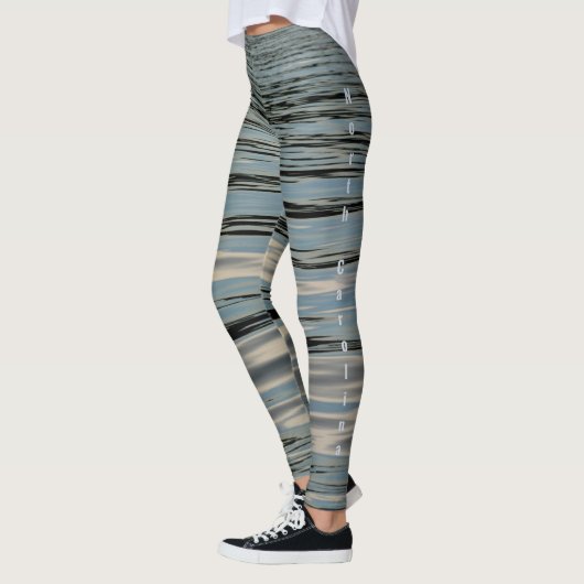 Lake Blue Beige Black Customizable Leggings (Links)