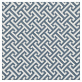 Lake Blue Griechisches Schlüsselmuster Stoff (Nahaufnahme)