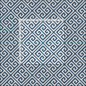 Lake Blue Griechisches Schlüsselmuster Stoff (Kachel)