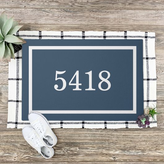 Lake Blue Personalisiert Address Number Fußmatte