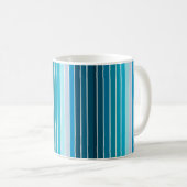 Lake Blue Stripes Navy, Sky Blue, Aqua Mit Monogra Kaffeetasse (VorderseiteRechts)