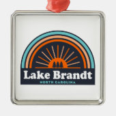 Lake Brandt North Carolina Rainbow Ornament Aus Metall (Vorne)
