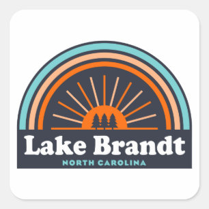 Lake Brandt North Carolina Rainbow Quadratischer Aufkleber