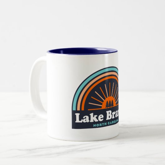 Lake Brandt North Carolina Rainbow Zweifarbige Tasse (Vorderseite Links)