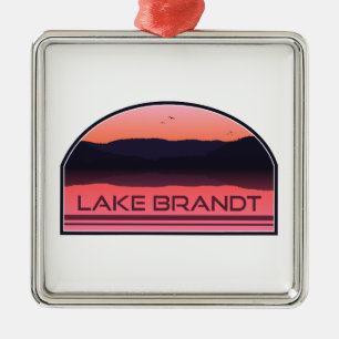 Lake Brandt North Carolina Roter Sonnenaufgang Ornament Aus Metall