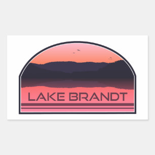 Lake Brandt North Carolina Roter Sonnenaufgang Rechteckiger Aufkleber