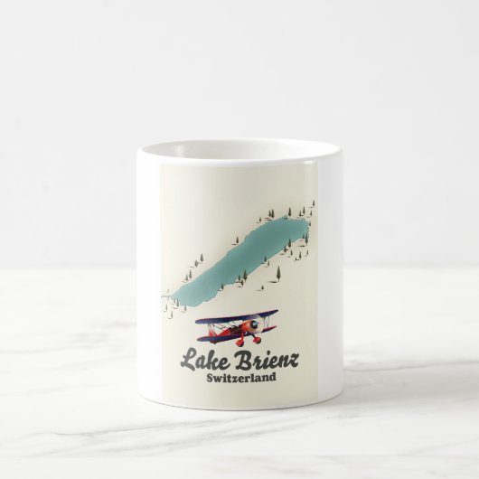 Lake Brienz Schweiz Karte Kaffeetasse (Mittel)