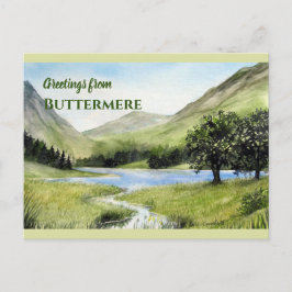 Lake Buttermere, England Aquarellmalerei Postkarte
